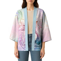 Hawaii Mermaid Sweet Pastel Kimono Polynesian Pattern Fish Hook