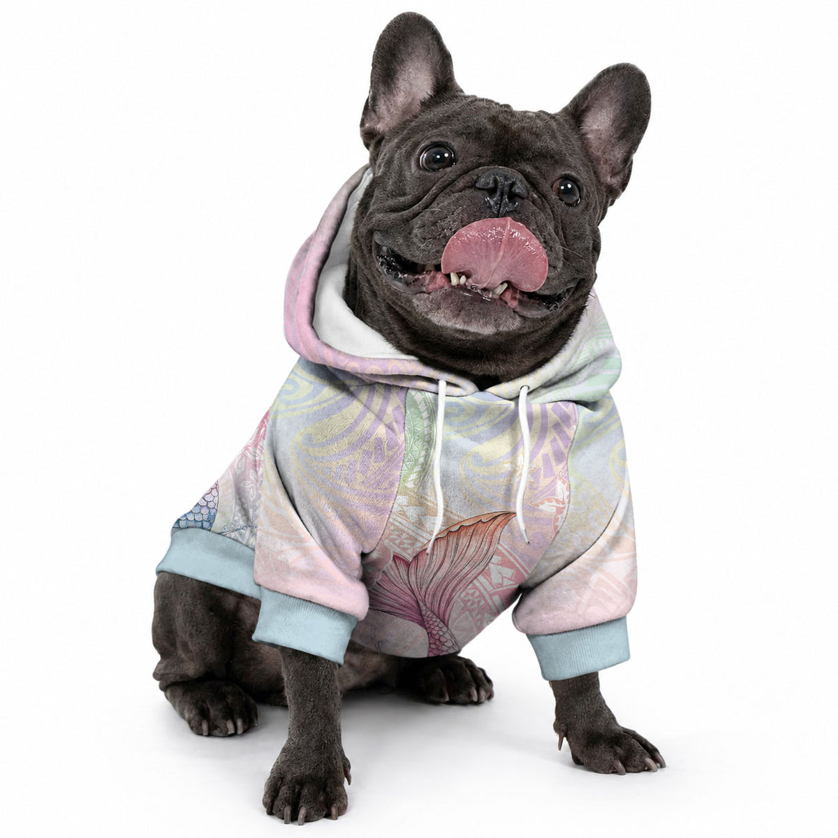 Hawaii Mermaid Sweet Pastel Pet Hoodie Polynesian Pattern Fish Hook