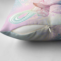 Hawaii Mermaid Sweet Pastel Pillow Cover Polynesian Pattern Fish Hook