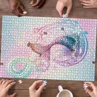 Hawaii Mermaid Sweet Pastel Puzzle Polynesian Pattern Fish Hook