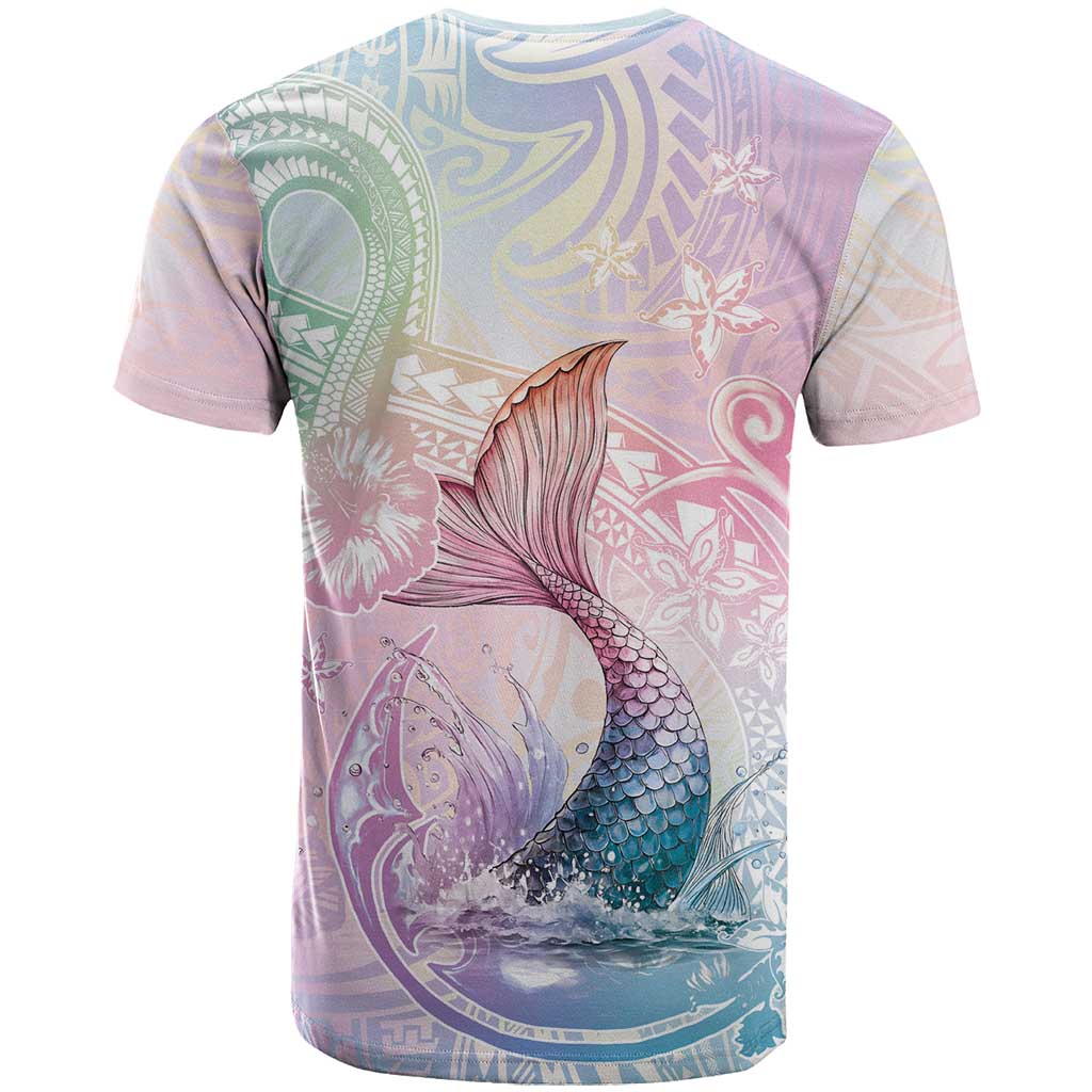 Hawaii Mermaid Sweet Pastel T Shirt Polynesian Pattern Fish Hook