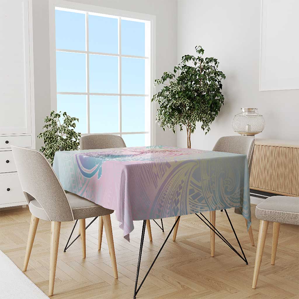 Hawaii Mermaid Sweet Pastel Tablecloth Polynesian Pattern Fish Hook
