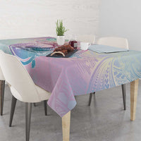 Hawaii Mermaid Sweet Pastel Tablecloth Polynesian Pattern Fish Hook
