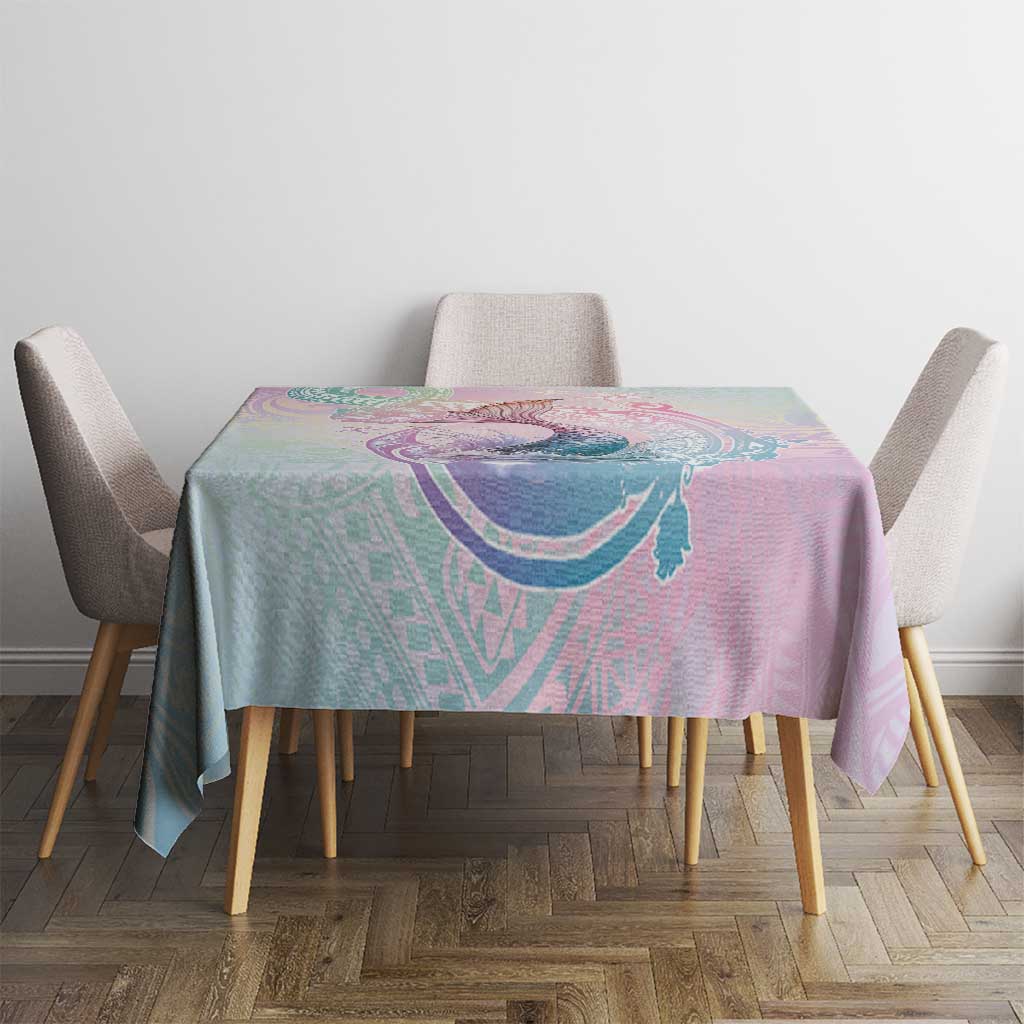 Hawaii Mermaid Sweet Pastel Tablecloth Polynesian Pattern Fish Hook