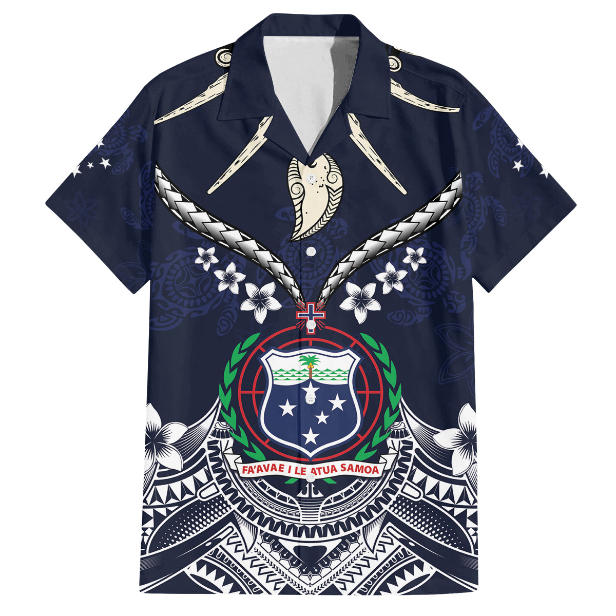 Samoa Independence Day Family Matching Puletasi and Hawaiian Shirt Ula Nifo Mix Turtle