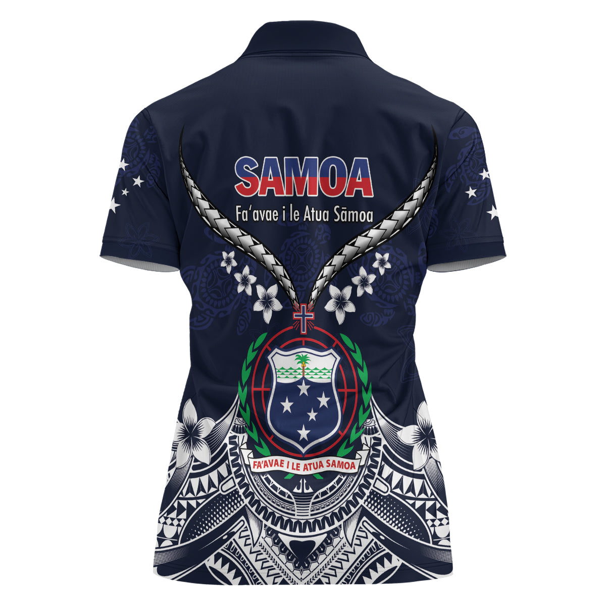 Samoa Independence Day Women Polo Shirt Ula Nifo Mix Turtle