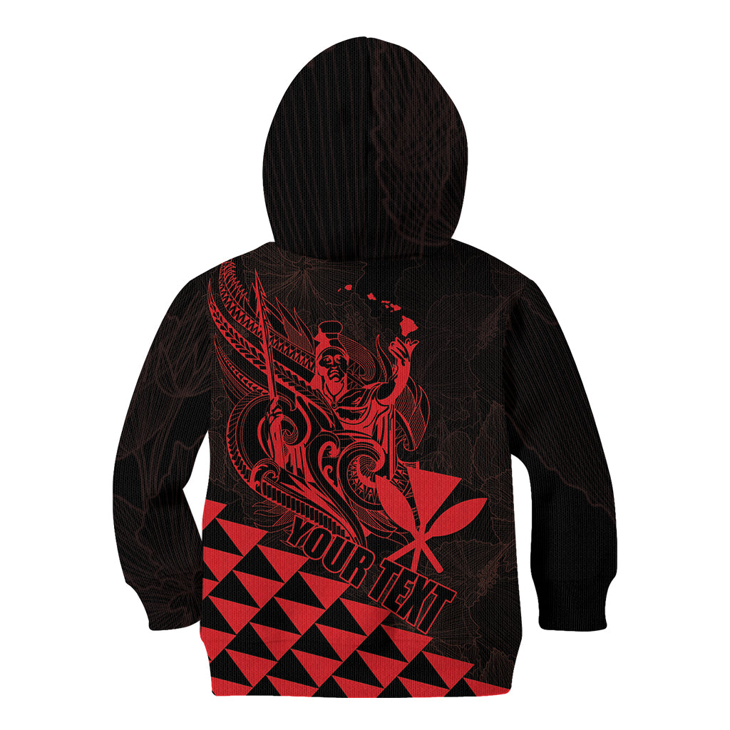 Personalized King Kamehameha Day Kid Hoodie Kakau Polynesian Pattern