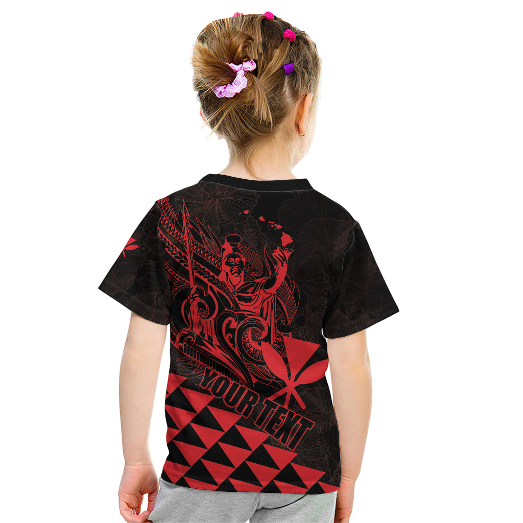 Personalized King Kamehameha Day Kid T Shirt Kakau Polynesian Pattern