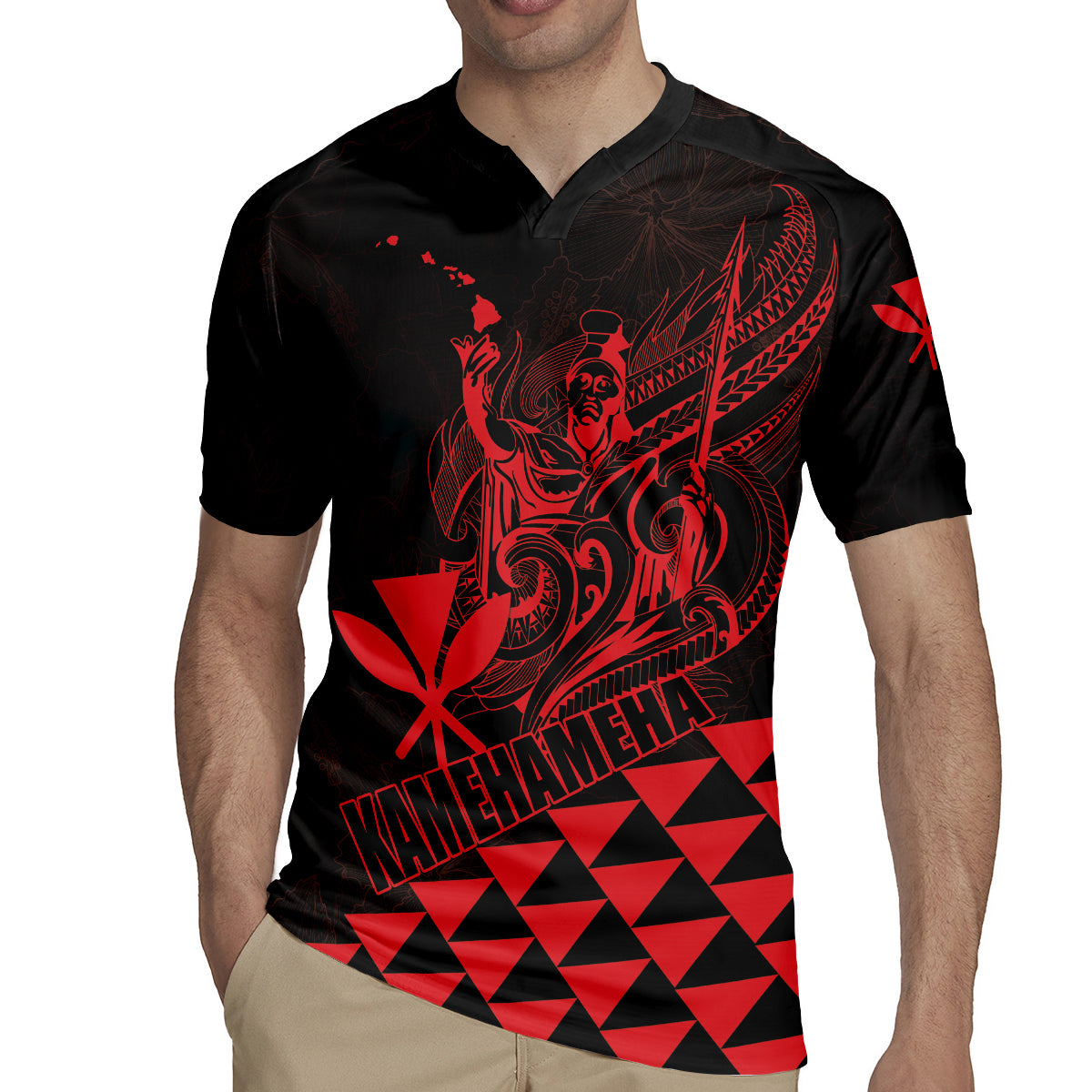 Personalized King Kamehameha Day Rugby Jersey Kakau Polynesian Pattern