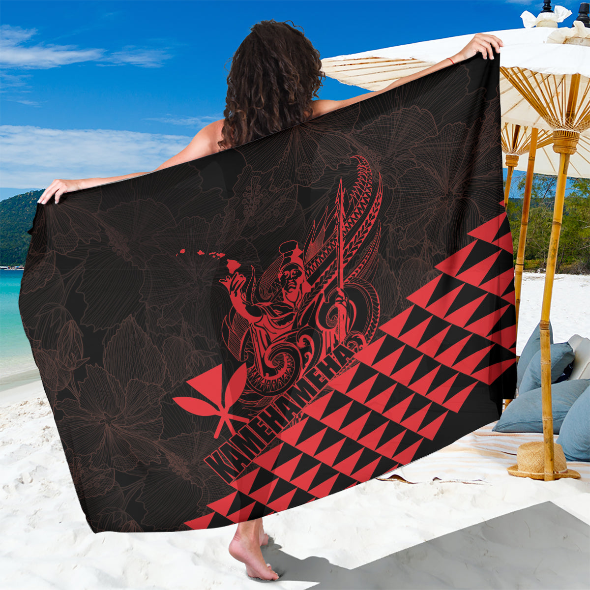 King Kamehameha Day Sarong Kakau Polynesian Pattern