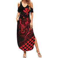 Personalized King Kamehameha Day Summer Maxi Dress Kakau Polynesian Pattern