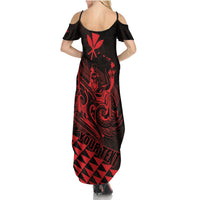 Personalized King Kamehameha Day Summer Maxi Dress Kakau Polynesian Pattern
