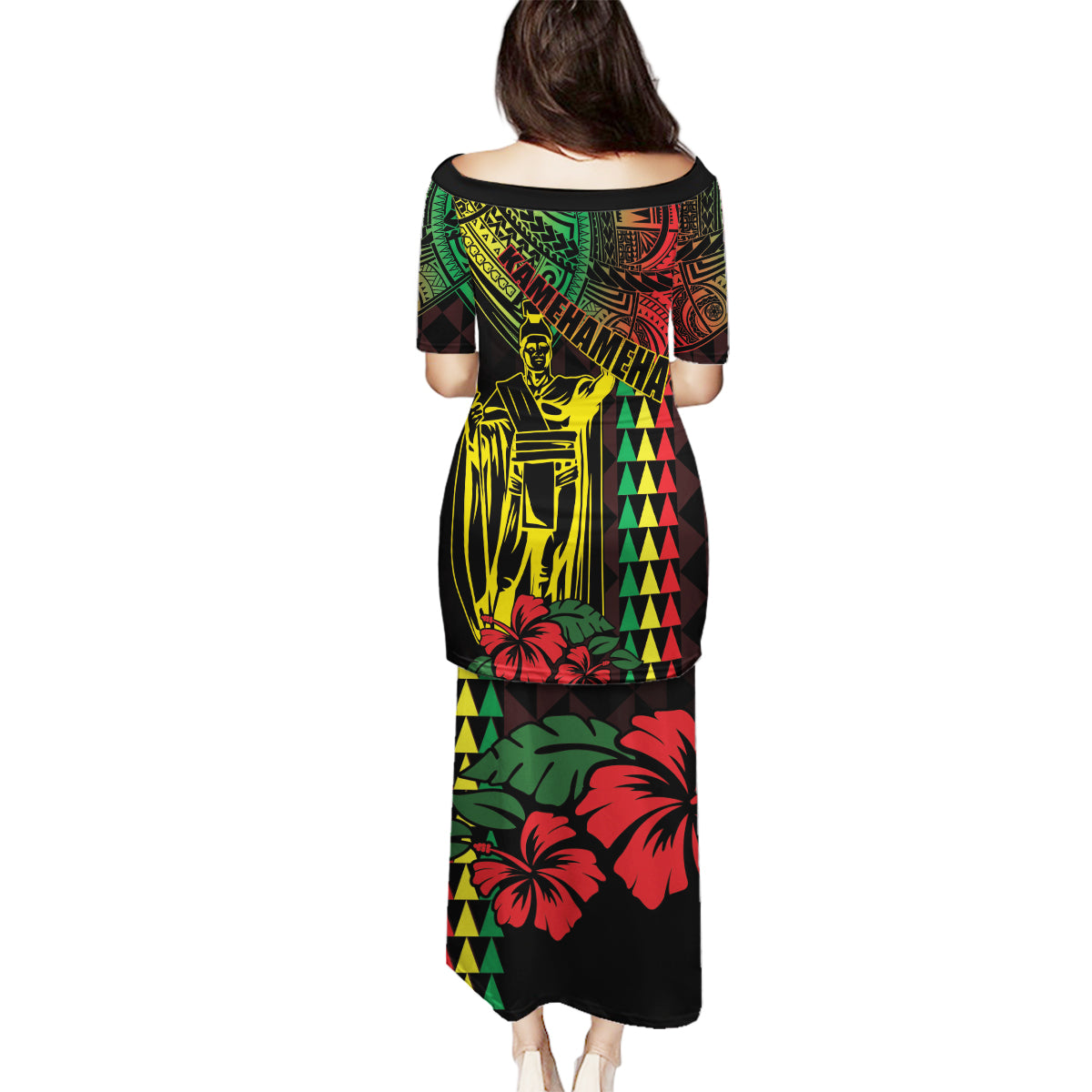 King Kamehameha Day Family Matching Puletasi and Hawaiian Shirt Hawaii Kakau Reggae LT01 - Polynesian Pride