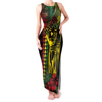 King Kamehameha Day Family Matching Tank Maxi Dress and Hawaiian Shirt Hawaii Kakau Reggae