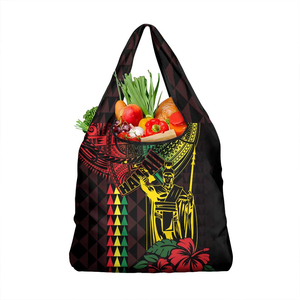 King Kamehameha Day Grocery Bag Hawaii Kakau Reggae