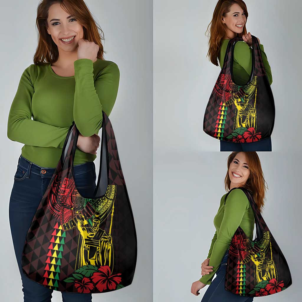 King Kamehameha Day Grocery Bag Hawaii Kakau Reggae