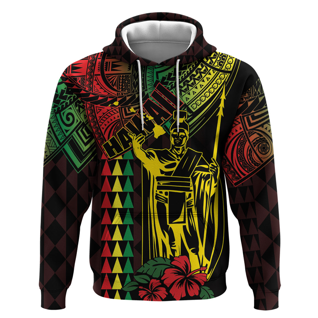 King Kamehameha Day Hoodie Hawaii Kakau Reggae