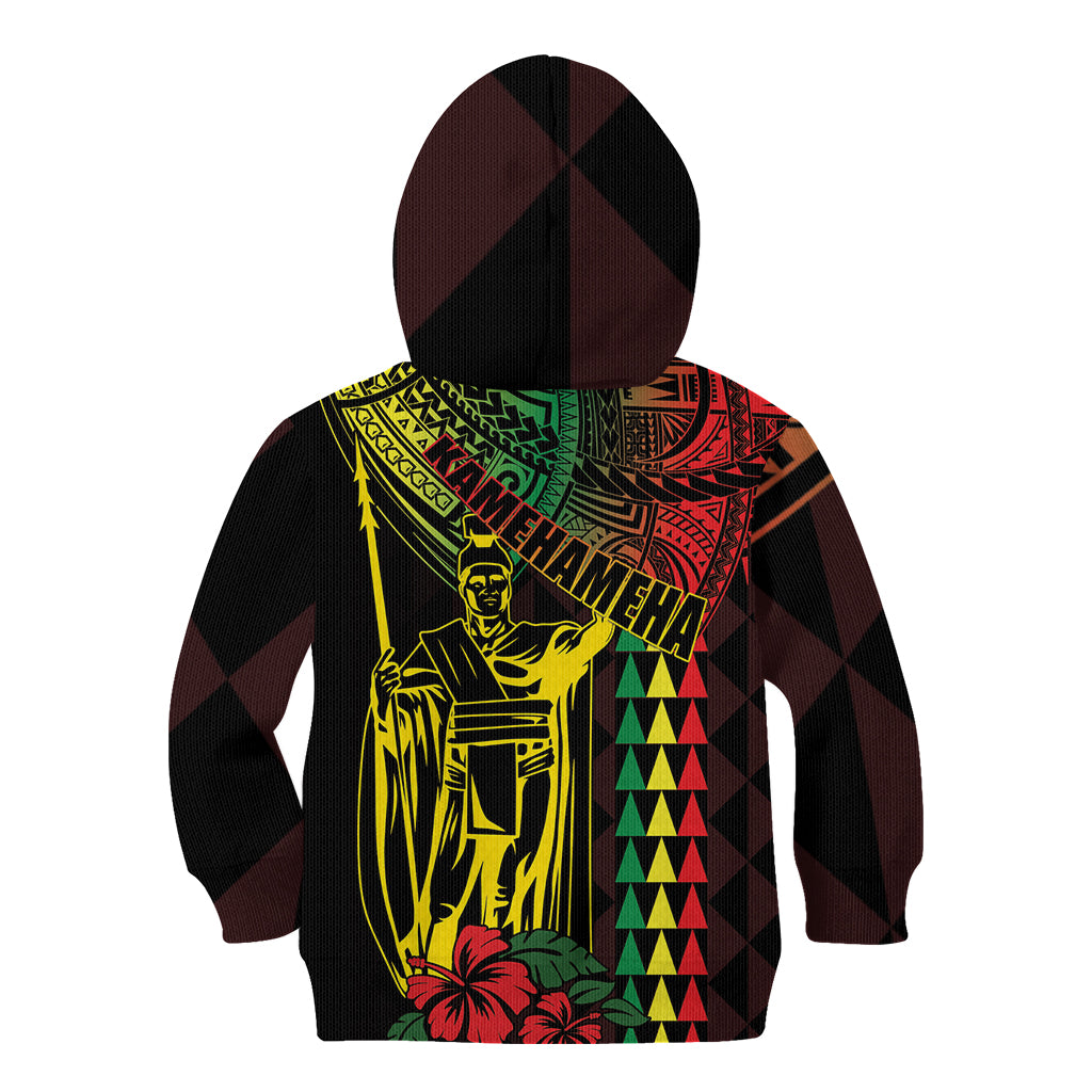 King Kamehameha Day Kid Hoodie Hawaii Kakau Reggae