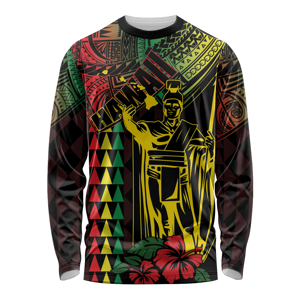 King Kamehameha Day Long Sleeve Shirt Hawaii Kakau Reggae