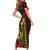 King Kamehameha Day Short Sleeve Bodycon Dress Hawaii Kakau Reggae