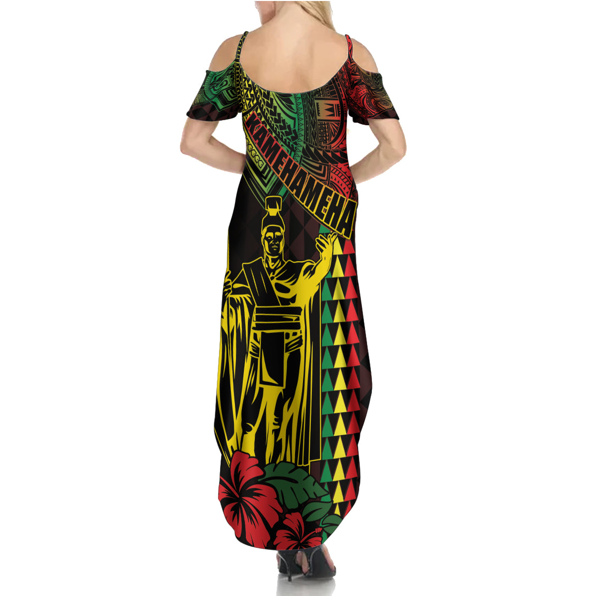 King Kamehameha Day Summer Maxi Dress Hawaii Kakau Reggae