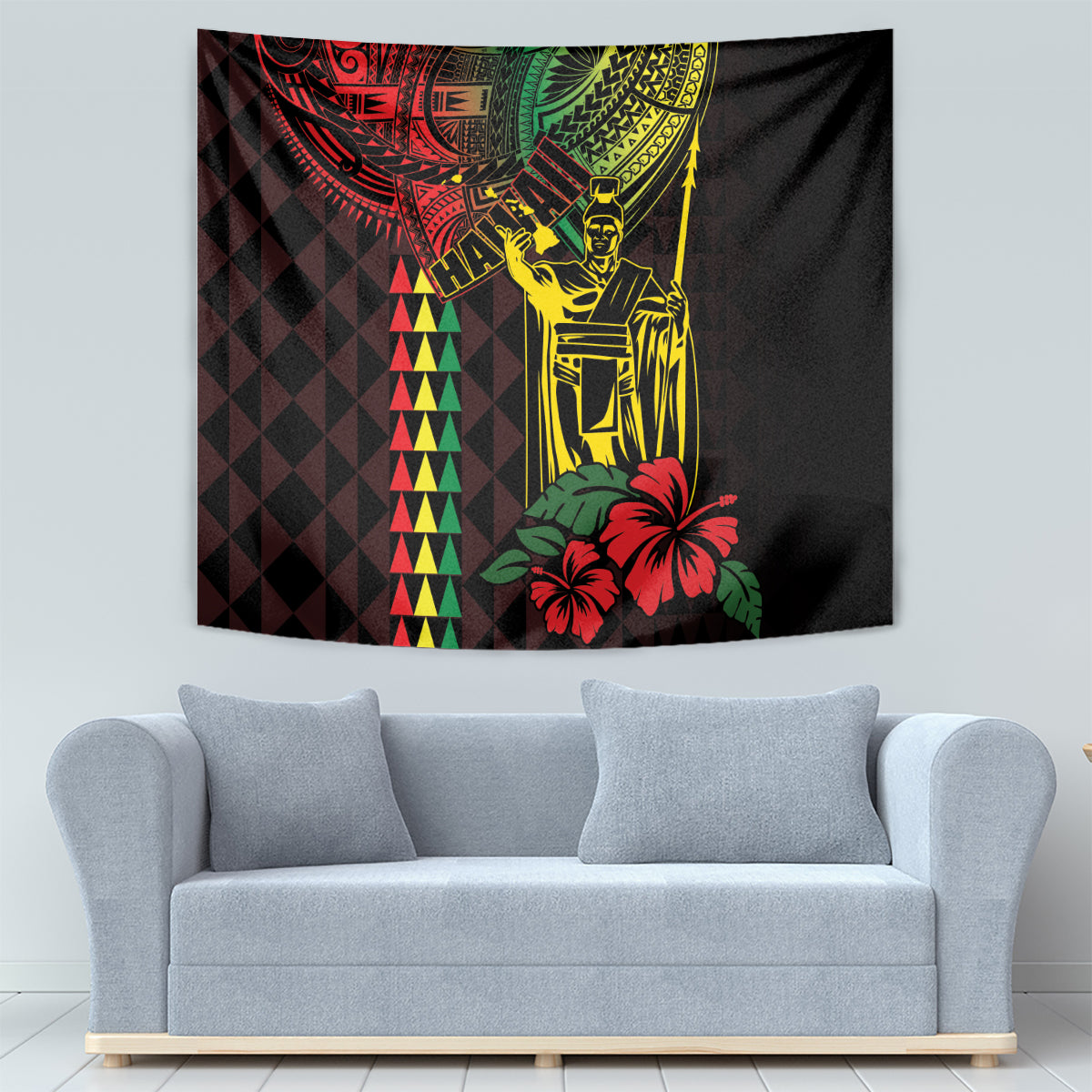 King Kamehameha Day Tapestry Hawaii Kakau Reggae