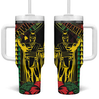 King Kamehameha Day Tumbler With Handle Hawaii Kakau Reggae