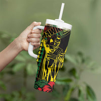 King Kamehameha Day Tumbler With Handle Hawaii Kakau Reggae