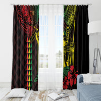 King Kamehameha Day Window Curtain Hawaii Kakau Reggae