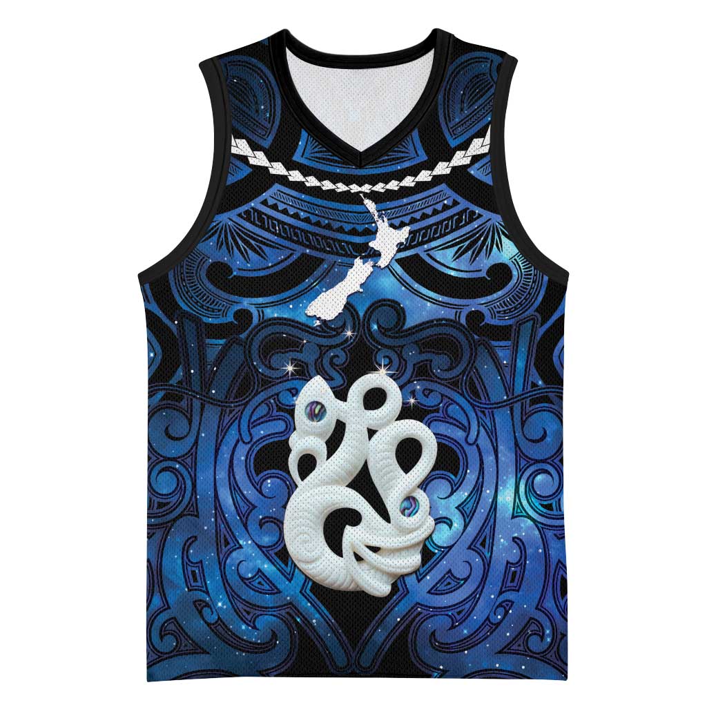 Personalized Maori Matariki Manaia Basketball Jersey Maori Kowhaiwhai Pattern Galaxy
