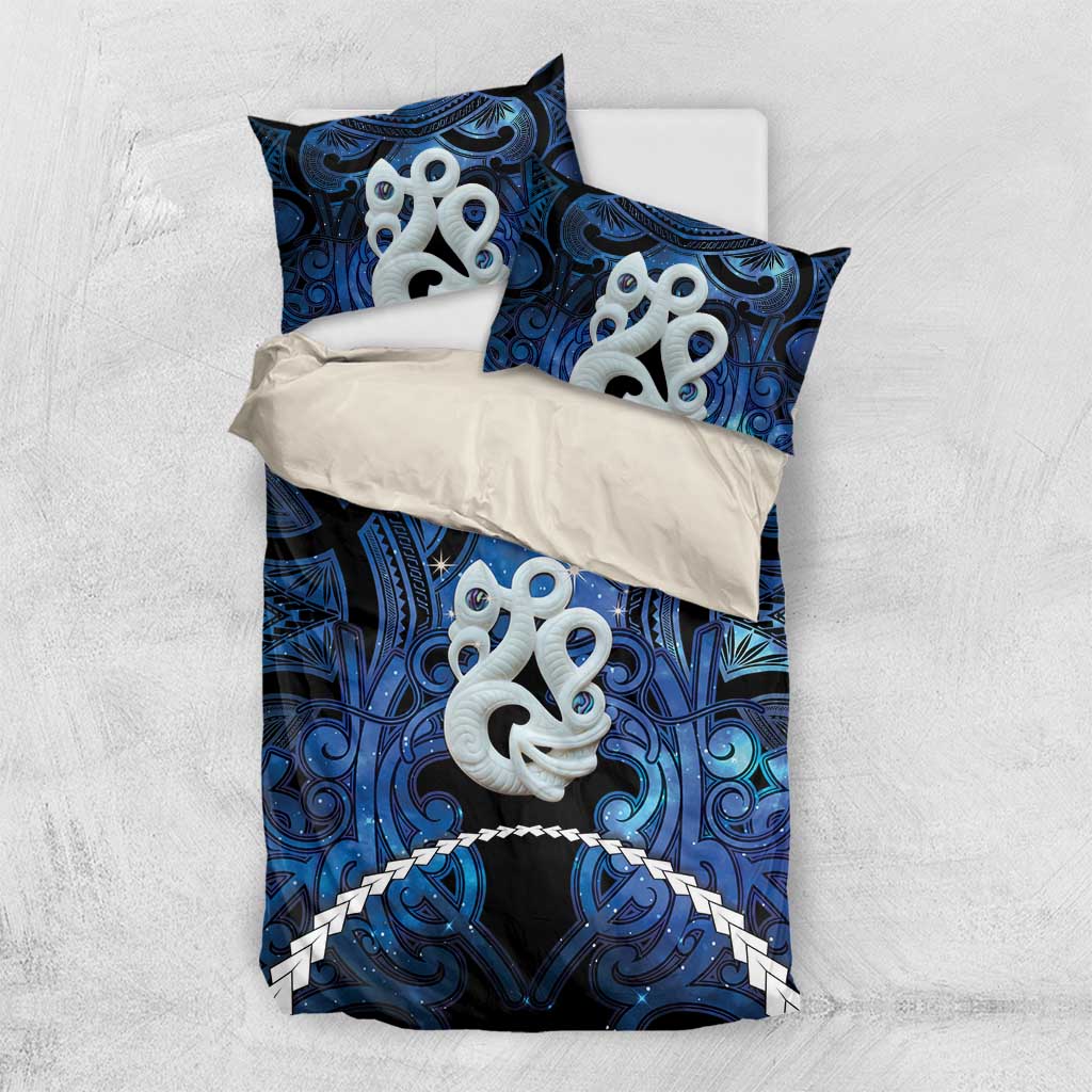 Maori Matariki Manaia Bedding Set Maori Kowhaiwhai Pattern Galaxy