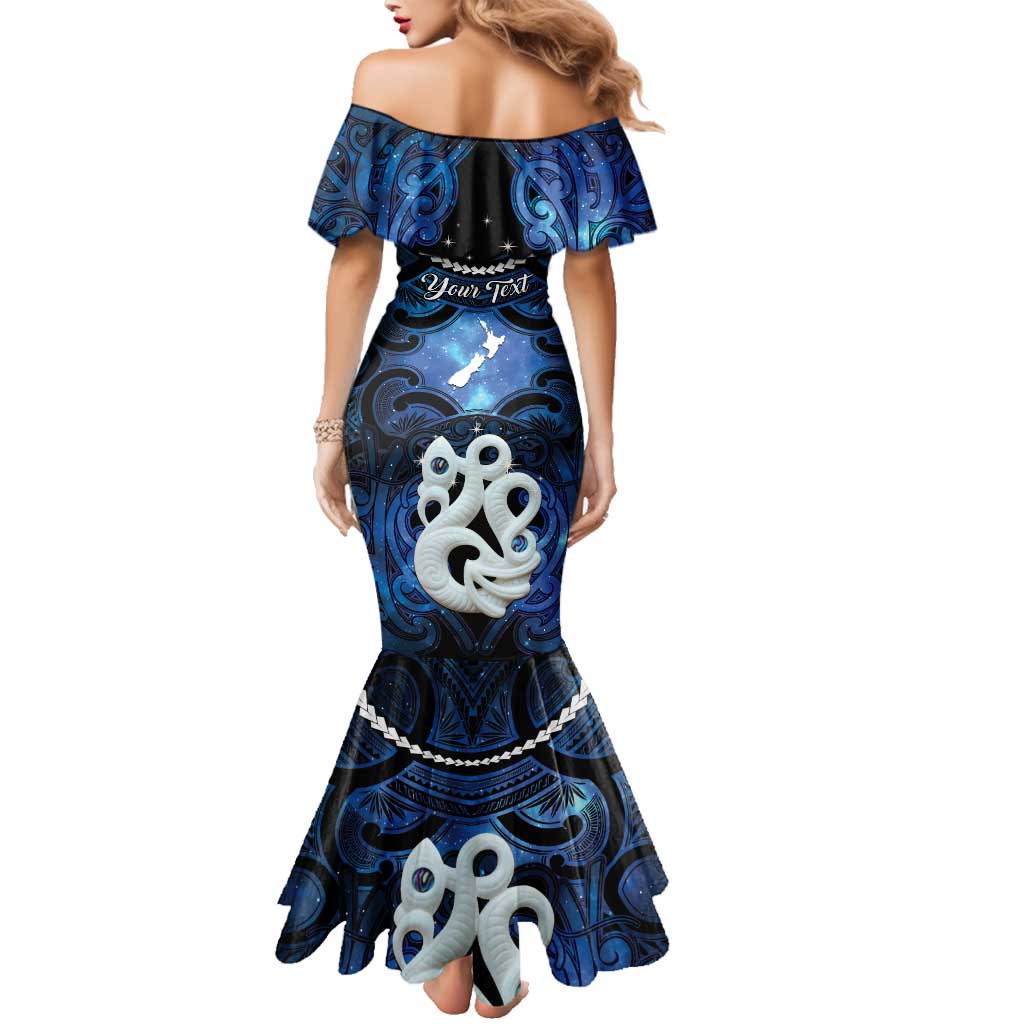 Personalized Maori Matariki Manaia Family Matching Mermaid Dress and Hawaiian Shirt Maori Kowhaiwhai Pattern Galaxy LT01 - Polynesian Pride