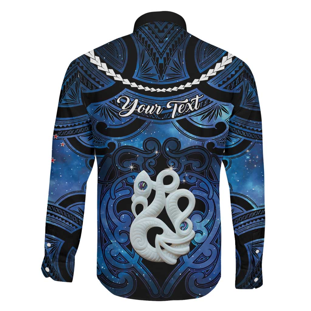 Personalized Maori Matariki Manaia Family Matching Off The Shoulder Long Sleeve Dress and Hawaiian Shirt Maori Kowhaiwhai Pattern Galaxy LT01 - Polynesian Pride