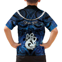 Personalized Maori Matariki Manaia Family Matching Off Shoulder Short Dress and Hawaiian Shirt Maori Kowhaiwhai Pattern Galaxy