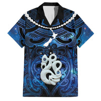 Personalized Maori Matariki Manaia Family Matching Off Shoulder Short Dress and Hawaiian Shirt Maori Kowhaiwhai Pattern Galaxy
