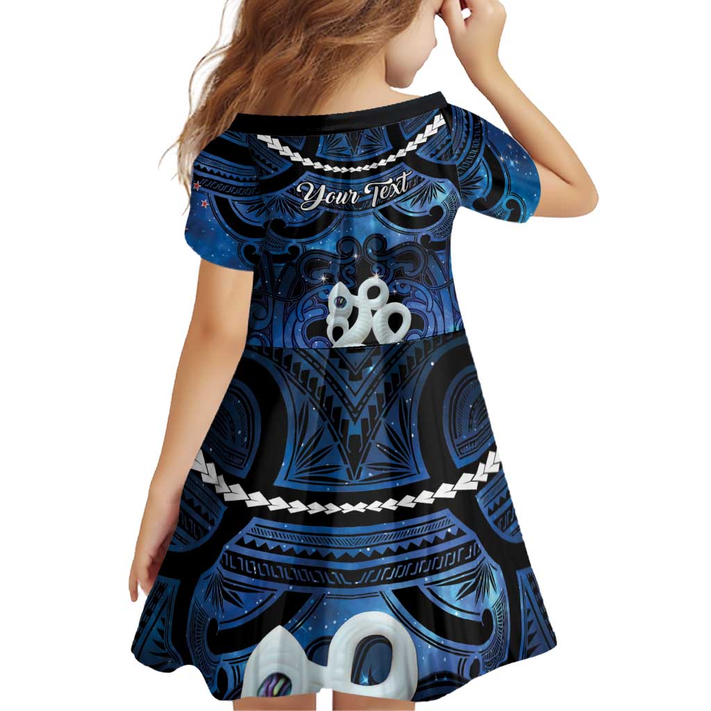 Personalized Maori Matariki Manaia Family Matching Short Sleeve Bodycon Dress and Hawaiian Shirt Maori Kowhaiwhai Pattern Galaxy LT01 - Polynesian Pride