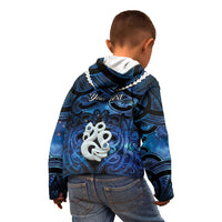 Personalized Maori Matariki Manaia Kid Hoodie Maori Kowhaiwhai Pattern Galaxy