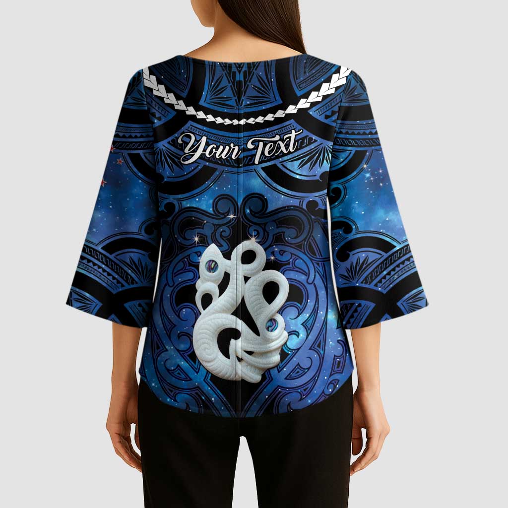 Personalized Maori Matariki Manaia Kimono Sleeve Blouse Maori Kowhaiwhai Pattern Galaxy