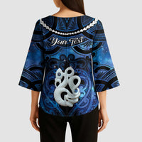 Personalized Maori Matariki Manaia Kimono Sleeve Blouse Maori Kowhaiwhai Pattern Galaxy