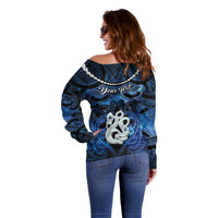 Personalized Maori Matariki Manaia Off Shoulder Sweater Maori Kowhaiwhai Pattern Galaxy