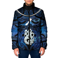 Personalized Maori Matariki Manaia Padded Jacket Maori Kowhaiwhai Pattern Galaxy