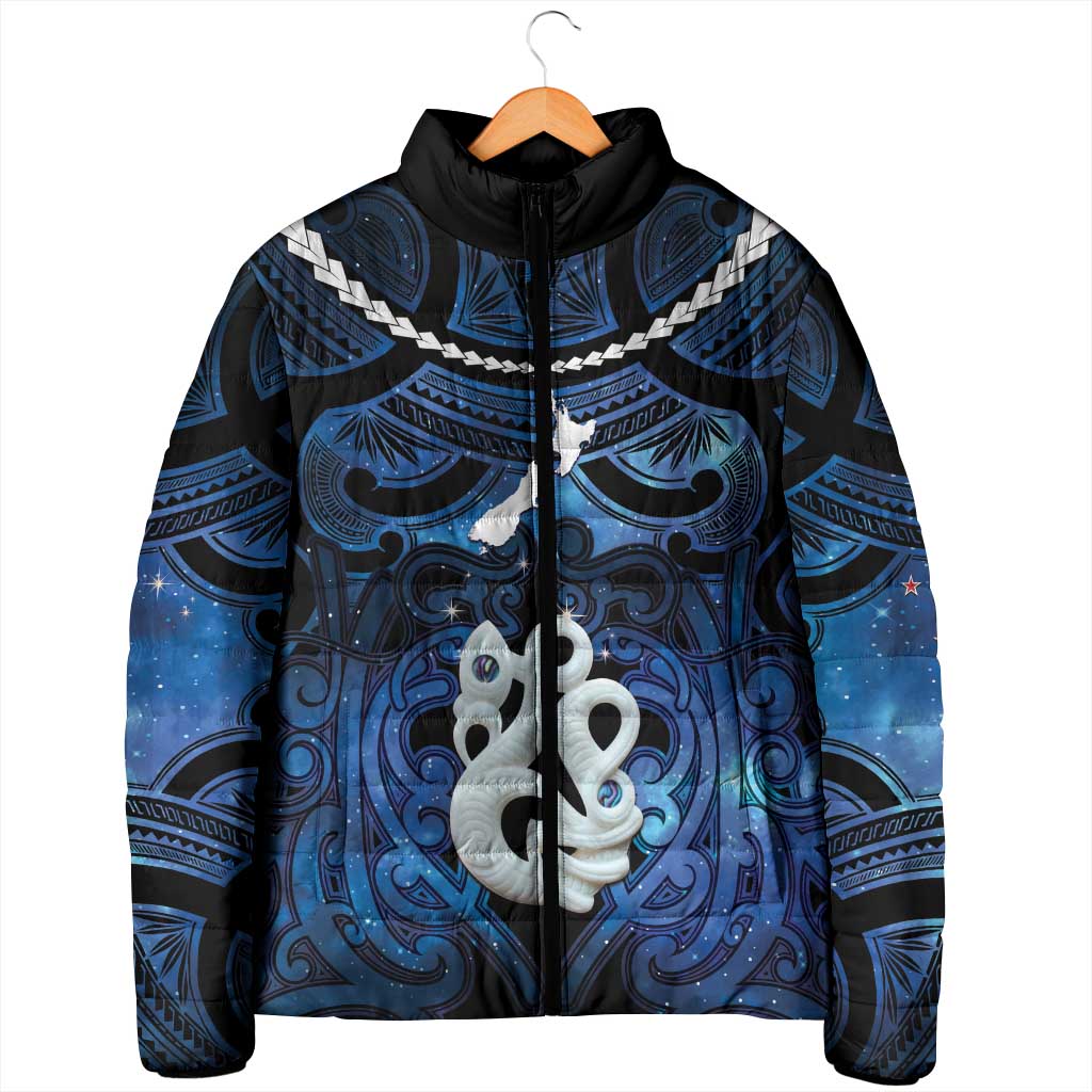 Personalized Maori Matariki Manaia Padded Jacket Maori Kowhaiwhai Pattern Galaxy