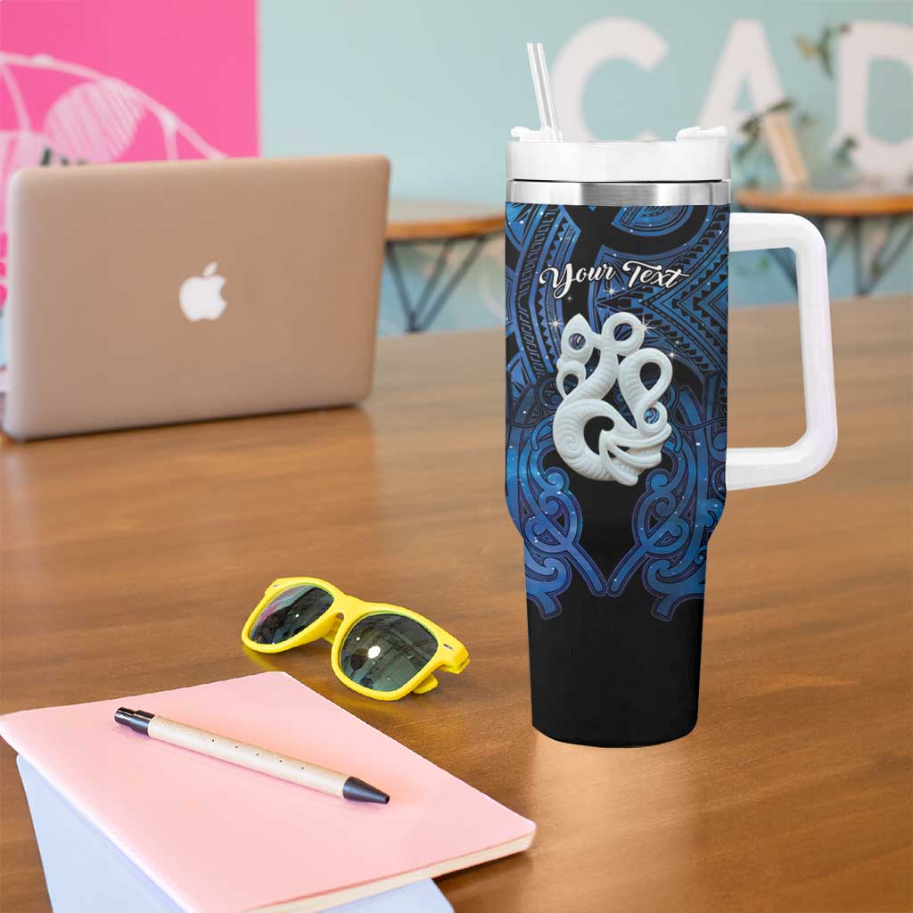 Personalized Maori Matariki Manaia Tumbler With Handle Maori Kowhaiwhai Pattern Galaxy