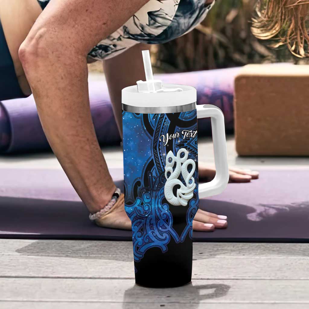 Personalized Maori Matariki Manaia Tumbler With Handle Maori Kowhaiwhai Pattern Galaxy