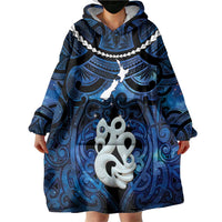 Personalized Maori Matariki Manaia Wearable Blanket Hoodie Maori Kowhaiwhai Pattern Galaxy