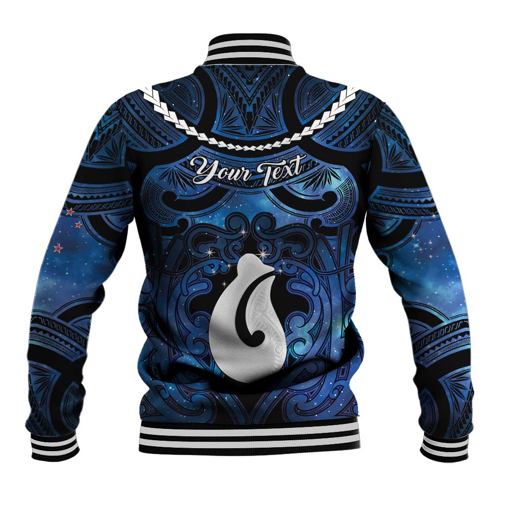 Personalized Maori Matariki Hei Matau Baseball Jacket Maori Kowhaiwhai Pattern Galaxy
