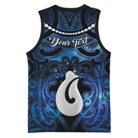 Personalized Maori Matariki Hei Matau Basketball Jersey Maori Kowhaiwhai Pattern Galaxy