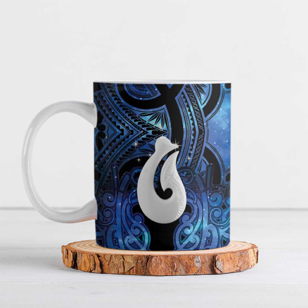 Personalized Maori Matariki Hei Matau Ceramic Mug Maori Kowhaiwhai Pattern Galaxy