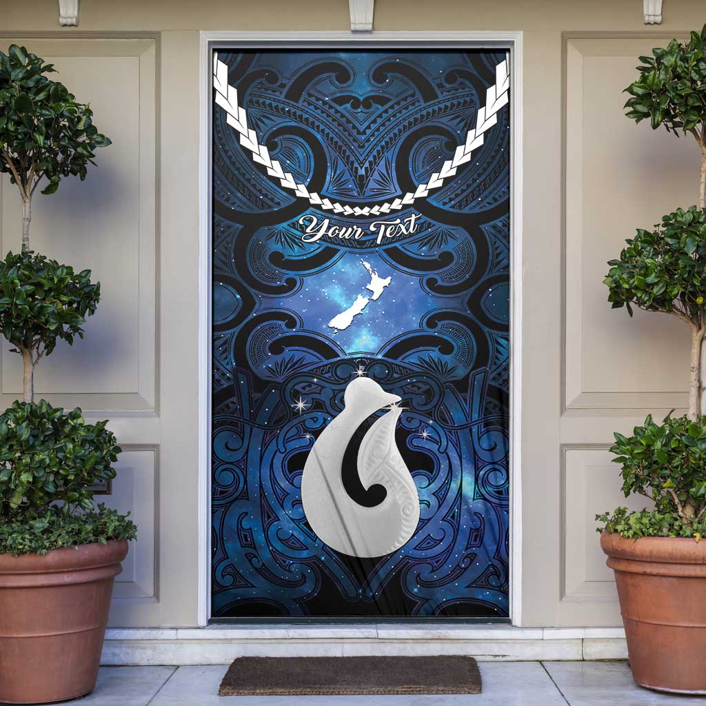 Personalized Maori Matariki Hei Matau Door Cover Maori Kowhaiwhai Pattern Galaxy