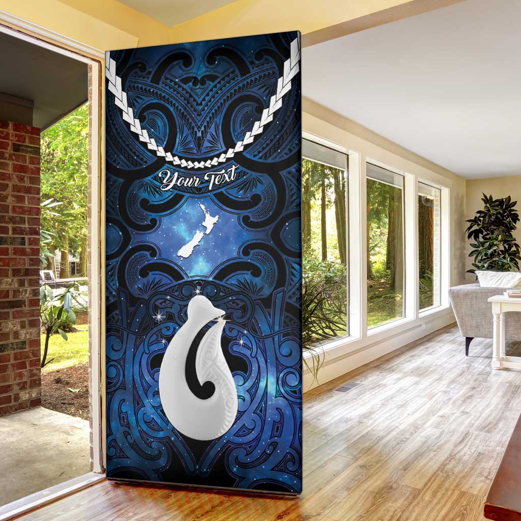 Personalized Maori Matariki Hei Matau Door Cover Maori Kowhaiwhai Pattern Galaxy